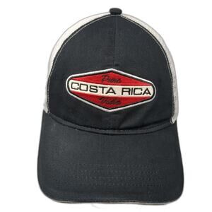 Pura Vida Costa Rica Tuanis Strapback Trucker Hat Black One Size Embroidered